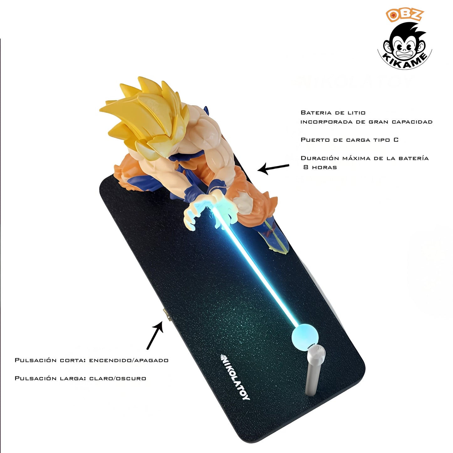 Lampara LED de Goku Efecto Kamehameha